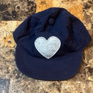GAP Dark Blue Kids Hat with Silver Heart